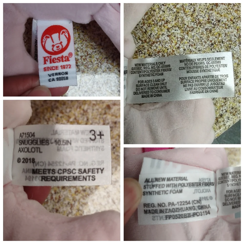 ∆Fiesta Snugglies Pink Axolotl Plush Stuffed animal 10.5in - Picture 14 of 16